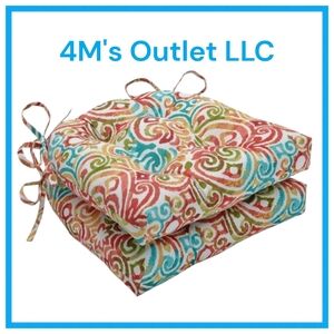 Colorful Patterned Seat Cushions Set Of 2